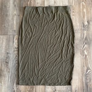 Metaphor Olive Green Pencil Skirt